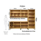 Cozinha Completa 100% Mdf 5 Peças 11 Portas 4 Gavetas E Vidro