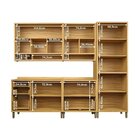 Cozinha Completa 100% Mdf 5 Peças 11 Portas 4 Gavetas E Vidro