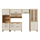 Cozinha Completa 100% Mdf 5 Peças 11 Portas 5 Gavetas E Vidro