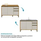 Cozinha Completa 100% Mdf 5 Peças 13 Portas Com Vidro E Tampo