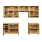 Cozinha Completa 100% Mdf 5 Peças 8 Portas 4 Gavetas E Vidro