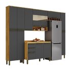 Cozinha Completa 100% Mdf 5 Peças Com Tampo E Vidro Reflecta