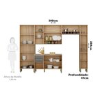 Cozinha Completa 100% Mdf 5 Peças Com Tampo E Vidro Reflecta