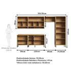 Cozinha Completa 100% Mdf 6 Peças 12 Portas 4 Gavetas E Vidro