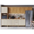 Cozinha Completa 100% Mdf 6 Peças 14 Portas Com Tampo 350cm N