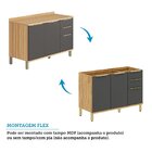 Cozinha Completa 100% Mdf 7 Peças 16 Portas Com Tampo 385cm N