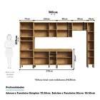 Cozinha Completa 100% Mdf 7 Peças 16 Portas Com Tampo 385cm N