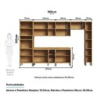 Cozinha Completa 100% Mdf 7 Peças 16 Portas E Tampo 385cm Nor