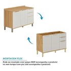 Cozinha Completa 100% Mdf 7 Peças Com 16 Portas E Prateleiras