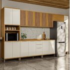 Cozinha Completa 100% Mdf 7 Peças Com 16 Portas E Tampo 385cm