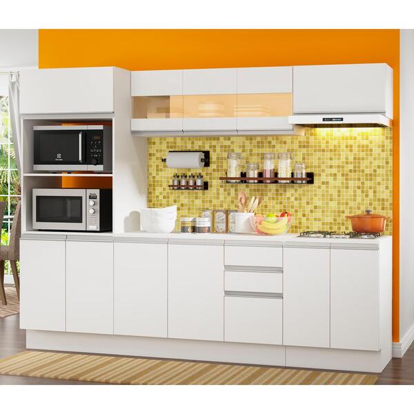 Cozinha Completa 100% Mdf Madesa Smart 250 Cm Modulada Com Ba