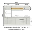 Cozinha Completa 100% Mdf Madesa Smart 250 Cm Modulada Com Ba