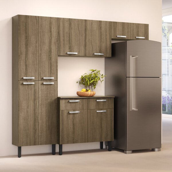 Cozinha Completa 10 Portas 2 Gavetas Atenas Itatiaia Castanho