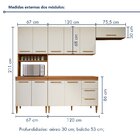 Cozinha Completa 10 Portas 3 Gavetas Atenas  Nature/off White