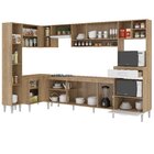 Cozinha Completa 11 Portas 1 Gaveta Com Tampo Inova  Carvalho