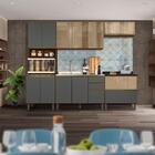 Cozinha Completa 11 Portas 4 Gavetas 100% Mdf Vidro Reflecta