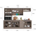 Cozinha Completa 12 Portas 2 Gavetas 1 Nicho Para Forno Fumê