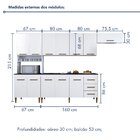 Cozinha Completa 12 Portas 3 Gavetas Atenas  Branco