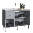 Cozinha Completa 13 Portas 2 Gavetas 2 Nichos Para Forno Hera