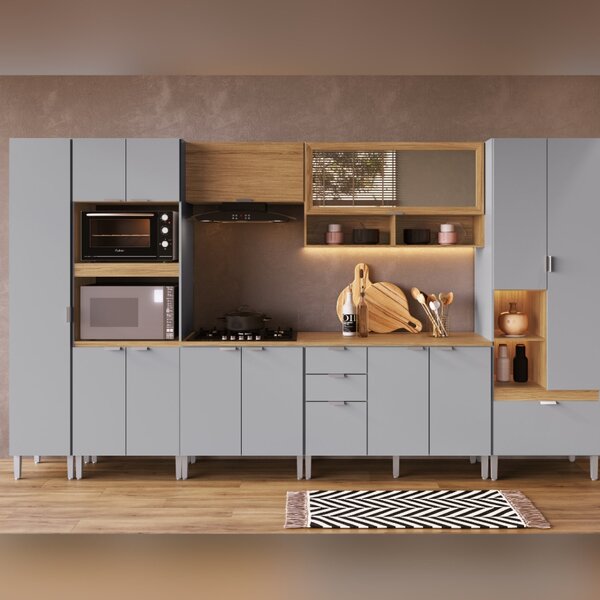 Cozinha Completa 14 Portas 2 Gavetas 2 Nichos Para Forno Hera