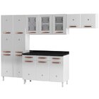 Cozinha Completa 14 Portas 2 Gavetas 3 Vidros Mirage New  Bra