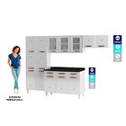 Cozinha Completa 14 Portas 2 Gavetas 3 Vidros Mirage New  Bra