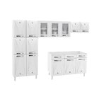 Cozinha Completa 14 Portas 2 Gavetas 3 Vidros Star New  Branco