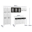 Cozinha Completa 14 Portas 2 Gavetas 3 Vidros Star New  Preto