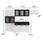 Cozinha Completa 14 Portas 3 Gavetas 5 Vidros Mirage New  Pre