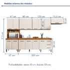 Cozinha Completa 14 Portas 3 Gavetas Atenas  Nature/off White