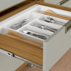 Cozinha Completa com Bancada Torre e Armário Aéreo 2,68m MDF Freijó e Off White Turquesa Nesher