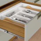 Cozinha Completa com Bancadas Torre e Armário Aéreo 2,68m MDF Freijó e Off White Turquesa Nesher