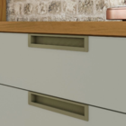 Cozinha Completa com Bancadas Torre com 2 Nichos e 2 Armários Aéreos 2,7m MDF Freijó e Off White Turquesa Nesher