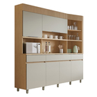Cozinha Completa 6 Portas 3 Gavetas 220x205x45cm Madeira Carvalho e Greige Realeza Nesher