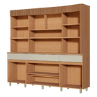 Cozinha Completa 6 Portas 3 Gavetas 220x205x45cm Madeira Carvalho e Greige Realeza Nesher
