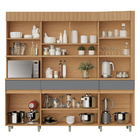 Cozinha Completa 6 Portas 3 Gavetas 220x205x45cm Madeira Carvalho e Titânio Realeza Nesher