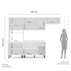 Cozinha Completa 280cm Com Tampo 4 Peças Pérola Yescasa Branco