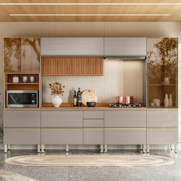 Cozinha Completa 330cm X 218,5cm Aéreo Rpd Pnl E Crt 6 Peças