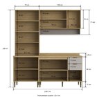 Cozinha Completa 3 Peças 100% Mdf Ibiza Louro Freijó/cinza