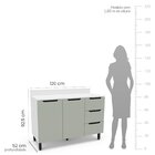 Cozinha Completa 3 Peças 224,5cm X 270cm Meena Branco/verde O