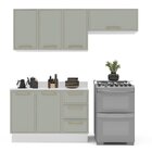 Cozinha Completa 3 Peças 224,5cmx200cm Branco/verde Oliva