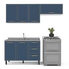Cozinha Completa 3 Peças 224cmx200cm Branco/azul