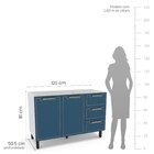 Cozinha Completa 3 Peças 224cmx200cm Branco/azul