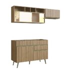 Cozinha Completa 3 Peças 5 Portas 1 Gaveta One  Verde Bellagio