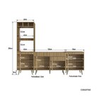 Cozinha Completa 3 Peças 6 Portas 1 Gaveta 2 Nichos Para Forn