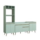 Cozinha Completa 3 Peças 6 Portas 1 Gaveta 2 Nichos Para Forn