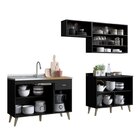 Cozinha Completa 3 Peças 8 Portas 1 Gaveta 1 Nicho Porta Temp