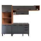 Cozinha Completa 3 Peças Com Balcão Para Pia Pimenta  Freijó/