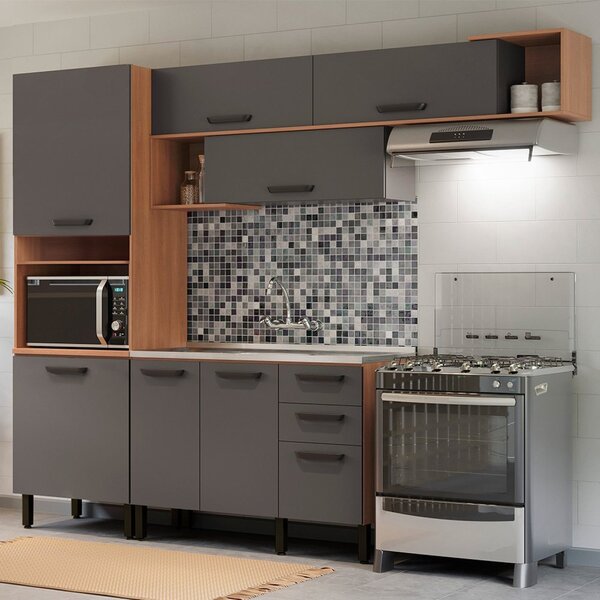 Cozinha Completa 3 Peças Com Balcão Para Pia Pimenta Thela Fr