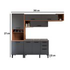 Cozinha Completa 3 Peças Com Balcão Para Pia Pimenta Thela Fr